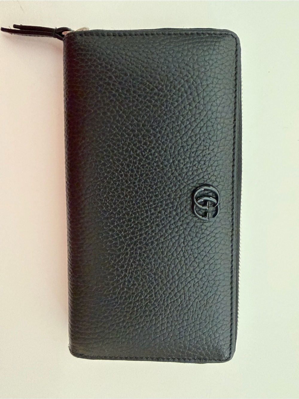 Gucci Marmont Zip Around Black Leather Wallet with Subtle Logo